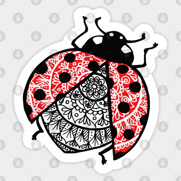 Ladybug Mandala Sticker by julieerindesigns